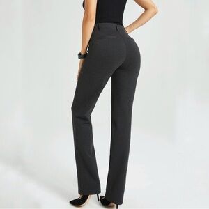 2XL Petite Betabrand Classic DPYP Dress Pant Yoga Pant Straight Leg Charcoal